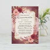 ドシルバープラムレースガウンBOHOブルゴーニュキンセアニェラ 招待状 (スタンド正面)