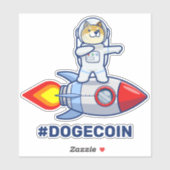 ドジェコインへムーンロケットマン宇宙Doge Crypto シール (シート)