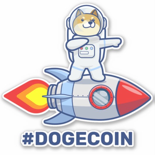 ドジェコインへムーンロケットマン宇宙Doge Crypto シール (正面)