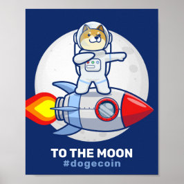 ドジェコインへムーンロケットマン宇宙Doge Crypto ポスター