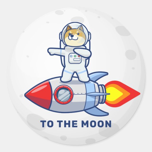 ドジェコインへムーンロケットマン宇宙Doge Crypto ラウンドシール (正面)
