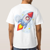 ドジェコインへムーンロケットマン宇宙Doge Crypto Tシャツ (裏面)