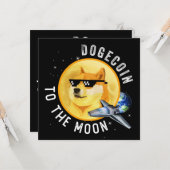 ドジェコインへ月おもしろい暗号通貨ミームMou カード (正面/裏面インサイチュ)