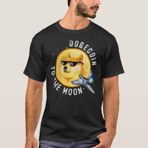 ドジェコインへ月おもしろい暗号通貨ミームMou Tシャツ