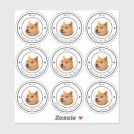 ドジェコインサークルビジネスロゴステッ澄んカー シール