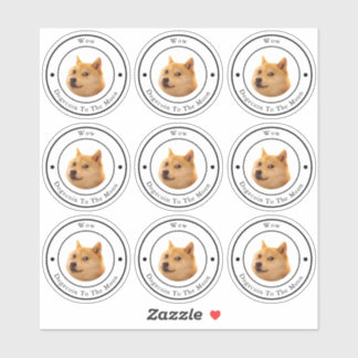 ドジェコインサークルビジネスロゴステッ澄んカー シール