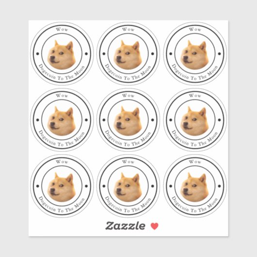 ドジェコインサークルビジネスロゴステッ澄んカー シール (シート)