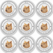 ドジェコインサークルビジネスロゴステッ澄んカー シール (正面)