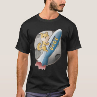 ドジェコイン乗用ロケットを月にタメテアークのバーに Tシャツ