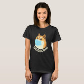 ドジェコイン暗号通貨柴犬犬の着用マスク Tシャツ (正面フル)
