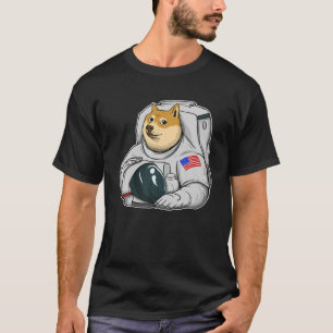 ドジェコイン月宇宙飛行士Cryptocurrency柴犬M Tシャツ