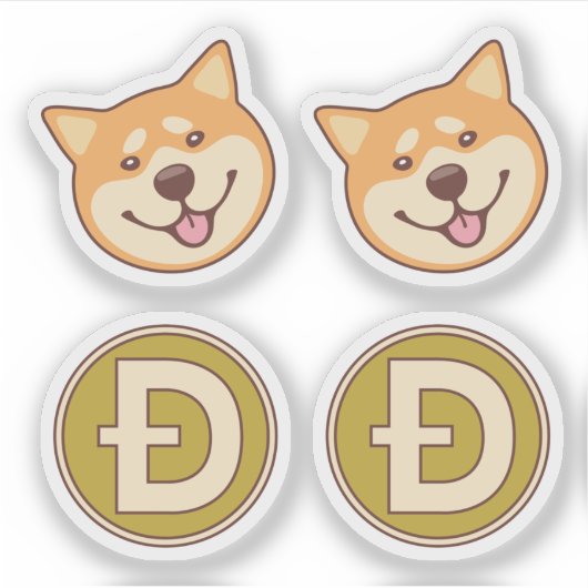 ドジェコイン柴犬 シール (正面)