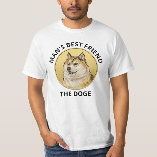 ドジェコイン犬パーソナライズされた白 Tシャツ (正面)