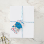 ドジャーブルー卒業キャップと卒業証書 ギフトタグ (より糸付き)