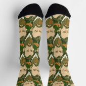 ドストエフスキーポートレートイエローデザイン ソックス (上部)