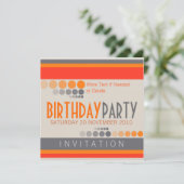 ドストライプットバースデーパーティ招待状 招待状 (スタンド正面)