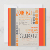 ドストライプットバースデーパーティ招待状 招待状 (裏面)