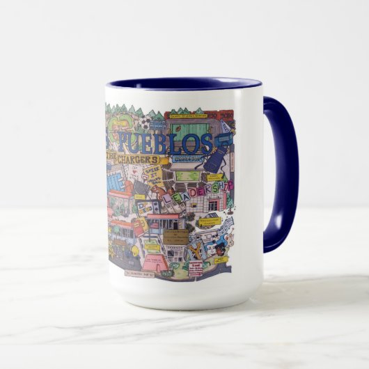 ドスプエブロス地図コーヒーマグ マグカップ (正面右)