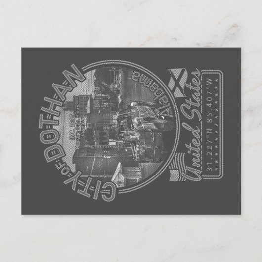 ドタンアラバマ – ドタンシティダウンタウン ポストカード (正面)