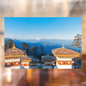 ドチュラ峠に沈む夕日 - ヒマラヤ、ブータン ウィンドウサイン (シート2)