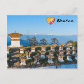 ドチュラ峠に沈む夕日 - ヒマラヤ、ブータン ポストカード (正面)