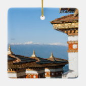 ドチュラ峠に沈む夕日 - ブータン、ヒマラヤ セラミックオーナメント (裏面)
