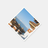 ドチュラ峠の夕日 – ヒマラヤのブータン スタンダードカクテルナプキン (角)