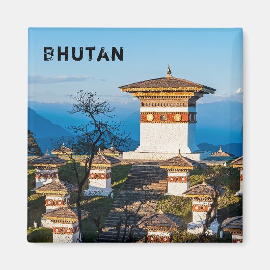 ドチュラ峠の夕日 – ヒマラヤのブータン マグネット (正面)