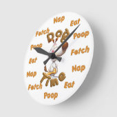 ドッおもしろいユーモアのあるグのタイムウォール時計 ラウンド壁時計 (傾斜)