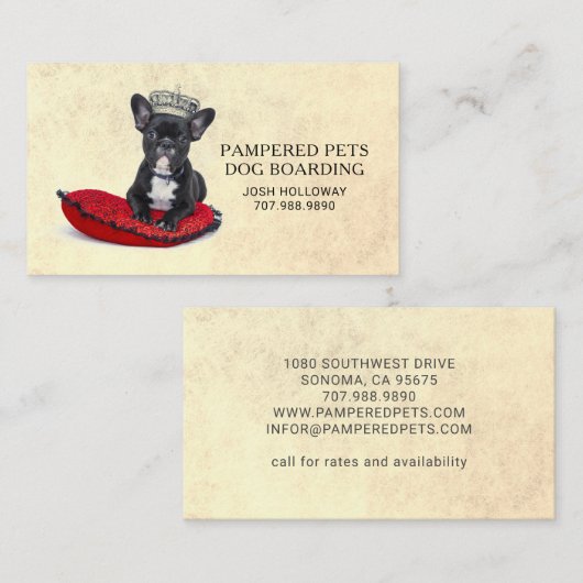 ドッお洒落グペットボーディングデイケア犬小屋 名刺 (正面/裏面)