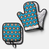 ドッカスタマイズグミット – かわいい犬をにカスタム入れる 鍋つかみ&鍋敷きセット (正面/裏面)