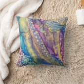 ドッカラフルツアルコールインク液体抽象芸術アート クッション (ブランケット)