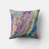 ドッカラフルツアルコールインク液体抽象芸術アート クッション (裏面)
