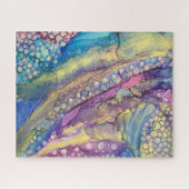 ドッカラフルツアルコールインク液体抽象芸術アート ジグソーパズル (横)
