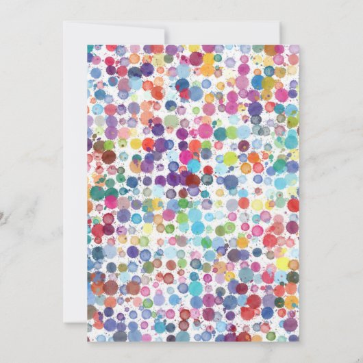 ドッカラフルツ絵を描10代の若者誕生日パーティー招待状 招待状 (裏面)