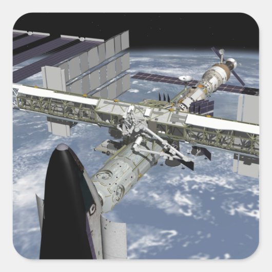 ドッキングしたシャトルのクローズアップ表示 スクエアシール (正面)