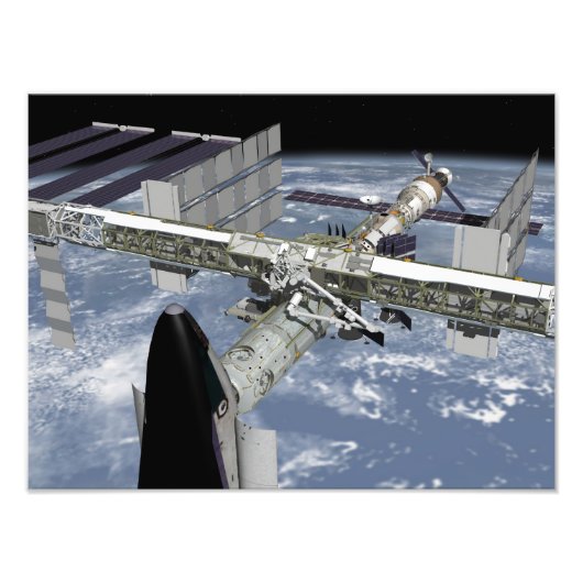 ドッキングしたシャトルのクローズアップ表示 フォトプリント            (正面)