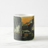 ドックでの古風な工場製造、操業 コーヒーマグカップ (中央)