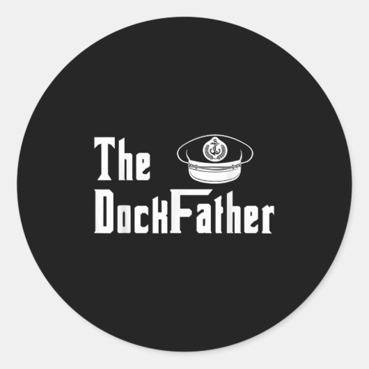 ドックの父 船長 お父さん おもしろい父 ラウンドシール (正面)