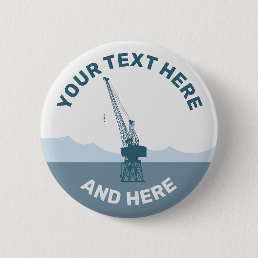 ドックカードクレーン 缶バッジ (正面)