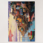 🌅ドックサイドドラマ:海辺の町 ジグソーパズル (縦)