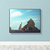 ドックドコリアン島有名ランドマーク아름다운 독도 キャンバスプリント (インサイチュ (ウッドフロア))