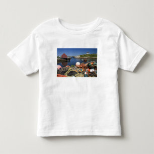 ドック上のロブスター・ポット、ブイ、ロープ トドラーTシャツ