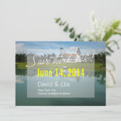 ドック付き湖畔の家　Save the Dateのお知らせ 招待状 (スタンド正面)