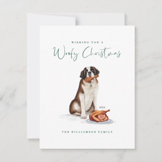 ドッグいけなウォーターカラーセントバーナード食べトルコ シーズンカード (正面)