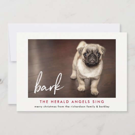 ドッグおもしろいからのクリスマスフォトカード | レッド シーズンカード (正面)