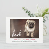 ドッグおもしろいからのクリスマスフォトカード | レッド シーズンカード (スタンド正面)