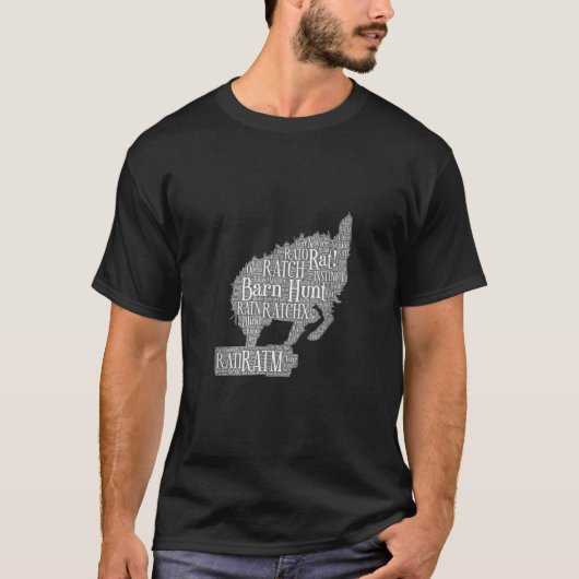 ドッグおもしろいバーン狩りワードクラウド Tシャツ (正面)
