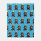 ドッグおもしろいパーソナライズされた顔 フリースブランケット (正面)