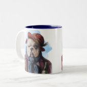 ドッグおもしろいビールバー常連 ツートーンマグカップ (正面左)